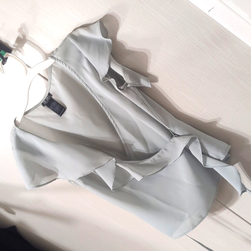 Light green wrap blouse top